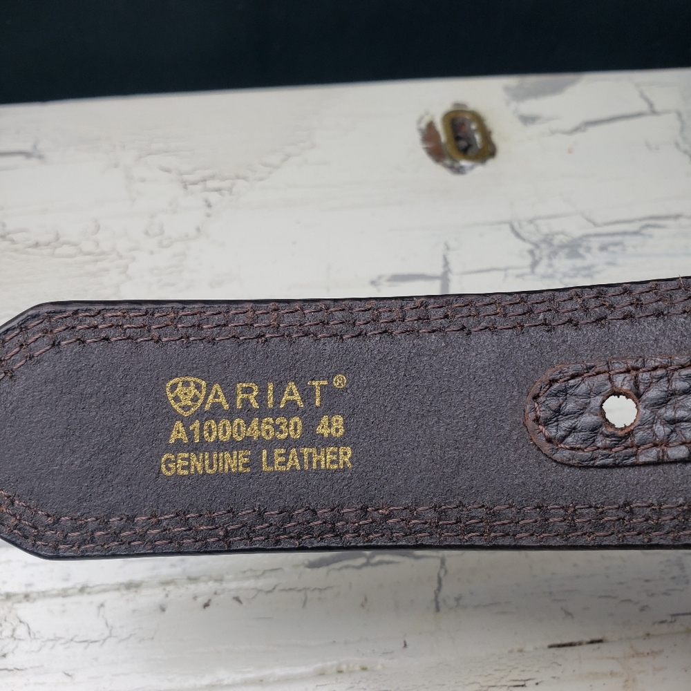 Ariat 'Rowdy' Triple Stitch Western Belt style A10004630-48 - Men's size 48 - Picture 8 of 12